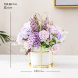 Artificial Flowers Hydrangea with Ceramic Vase