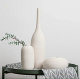 Simple ceramic 3 in 1 modern home decor  vase set.