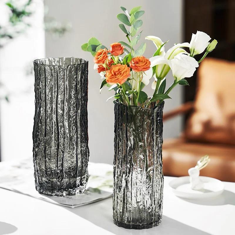 Modern creative dark glass vase (1 piece)