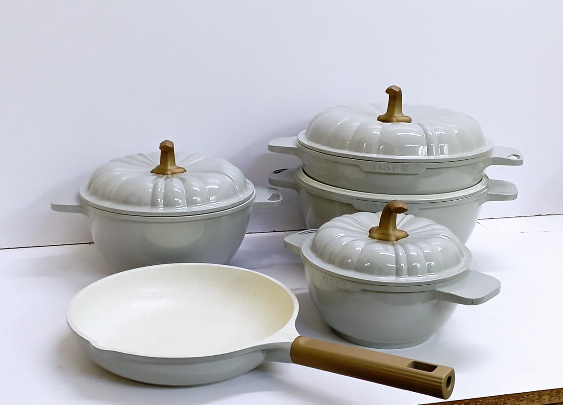 9Pcs USFE Pumpkin Granite cookware set