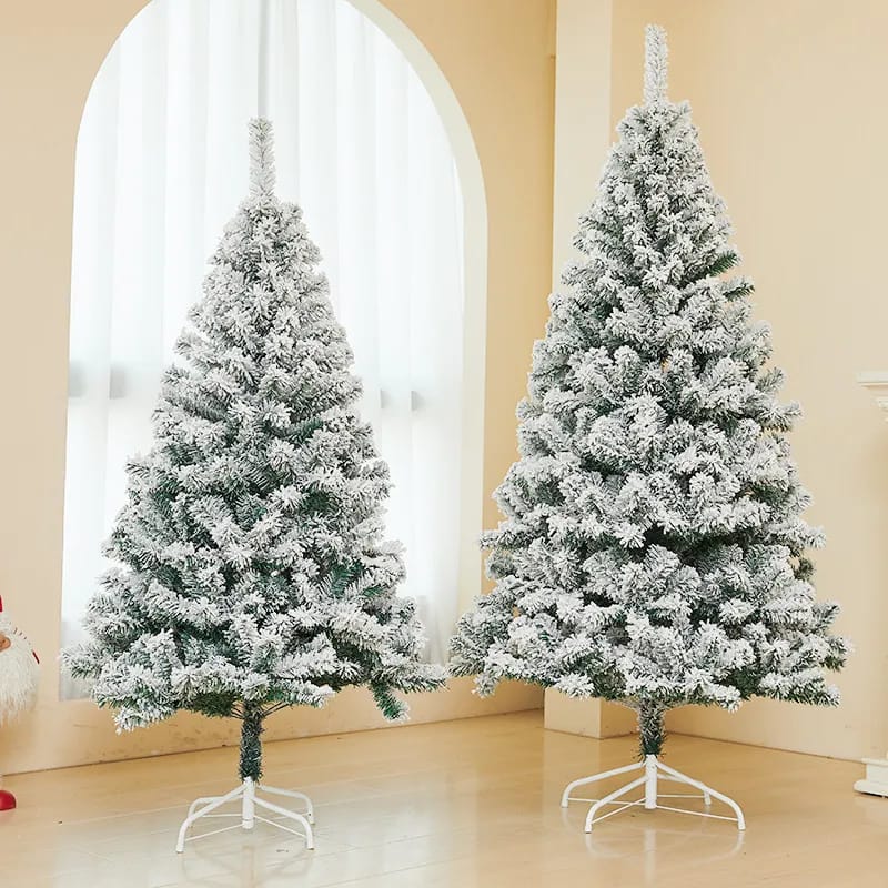 Snow flocked Christmas tree