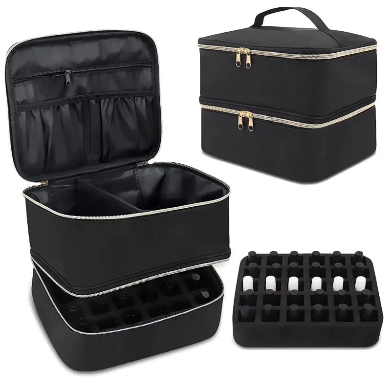 Nail polish travel organizer storage case