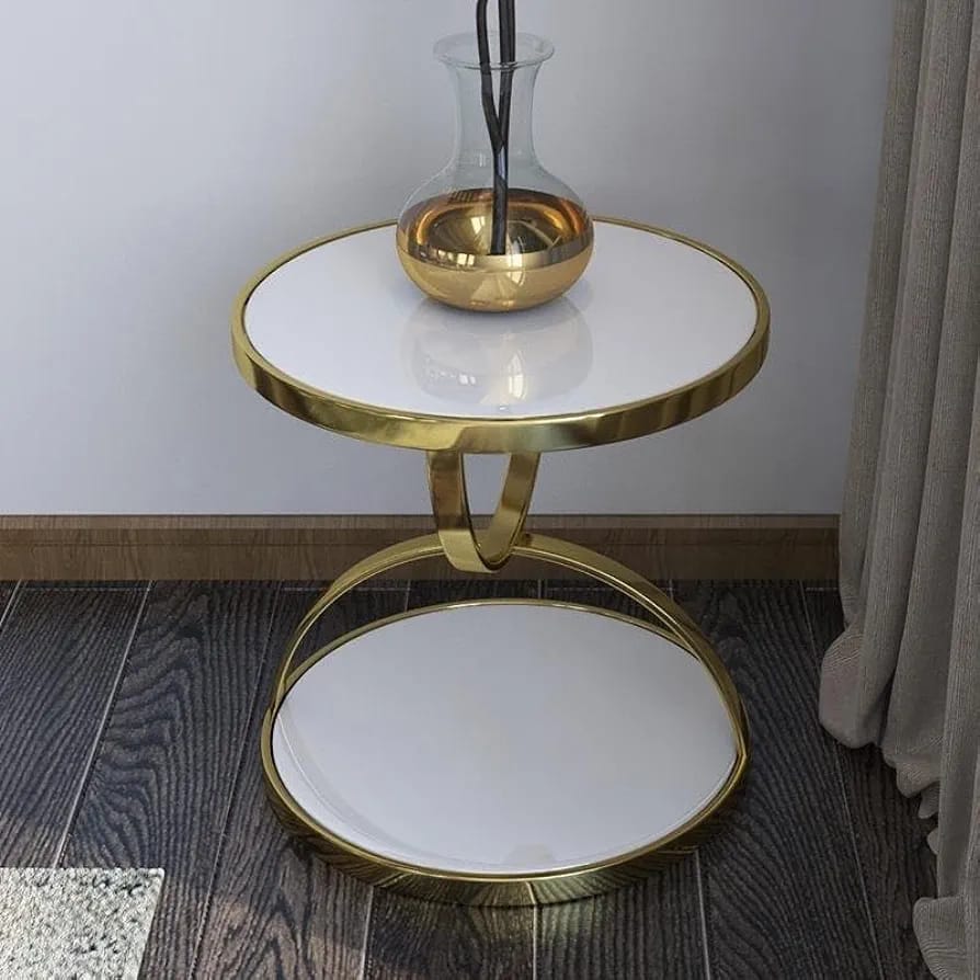 2 tier Tempered Glass Side Table