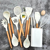 Unique white marble silicone spoon set