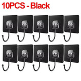 10pcs Black transparent multipurpose adhesive hooks