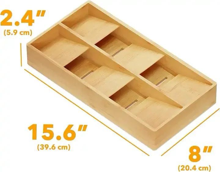 Eco-Friendly Bamboo Cutlery Organizer.