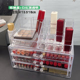 3 Layer Acrylic Transparent Makeup Drawer/Organizer Desktop Cosmetic Storage Box for Lipstick, Jewelry.