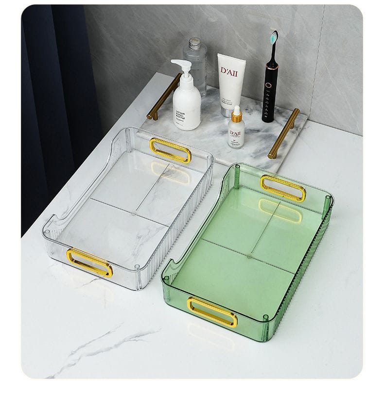 2 Layer Multipurpose Gold  Organiser Storage Jewelry Holder Cosmetics Vanity Tray