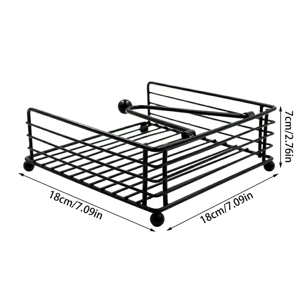 Flat Metallic Napkin Holder.