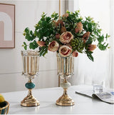 Luxury metal glass vases