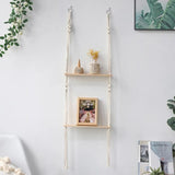 Wooden Hanging Wall Shelf Rope.