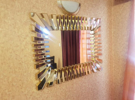 Rectangular Sunburst decor mirror