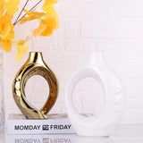 White and Gold Vase with Hole