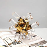 Acrylic Metal Gold Abstract Cube Figurines