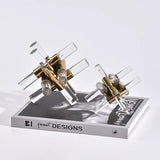 Acrylic Metal Gold Abstract Cube Figurines