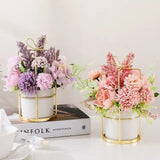 Artificial Flowers Hydrangea with Ceramic Vase