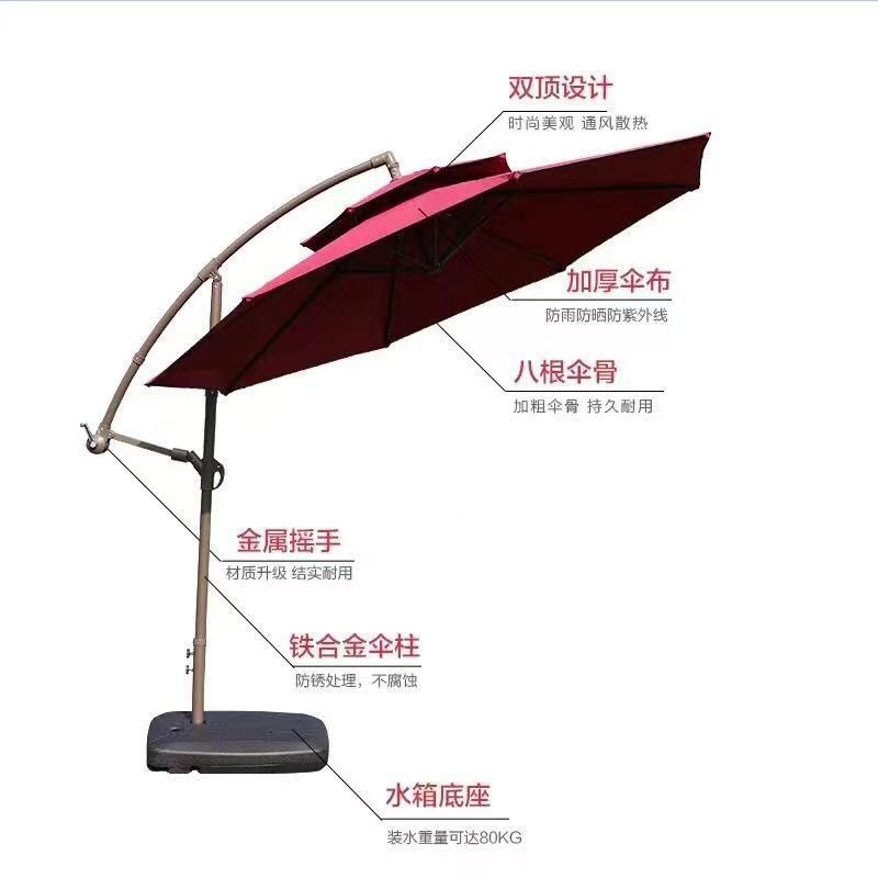 Heavy base high quality canvas outdoor umbrella