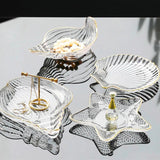 5pc Nordic style clear conch shape shell salad/decor dish