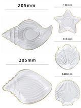 5pc Nordic style clear conch shape shell salad/decor dish