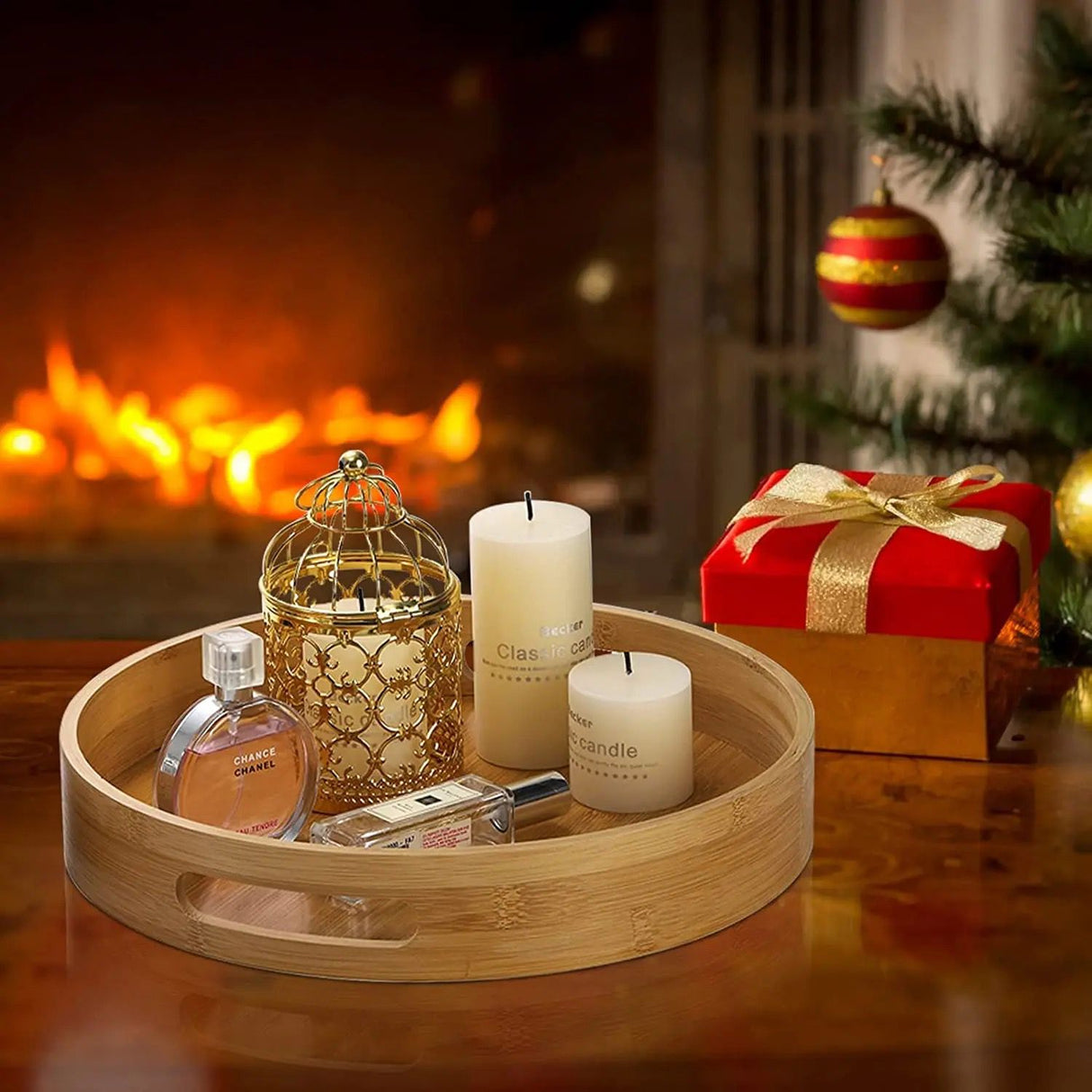 MULTIFUNCTIONAL BIG SIZED 4  IN 1 BAMBOO TRAYS.