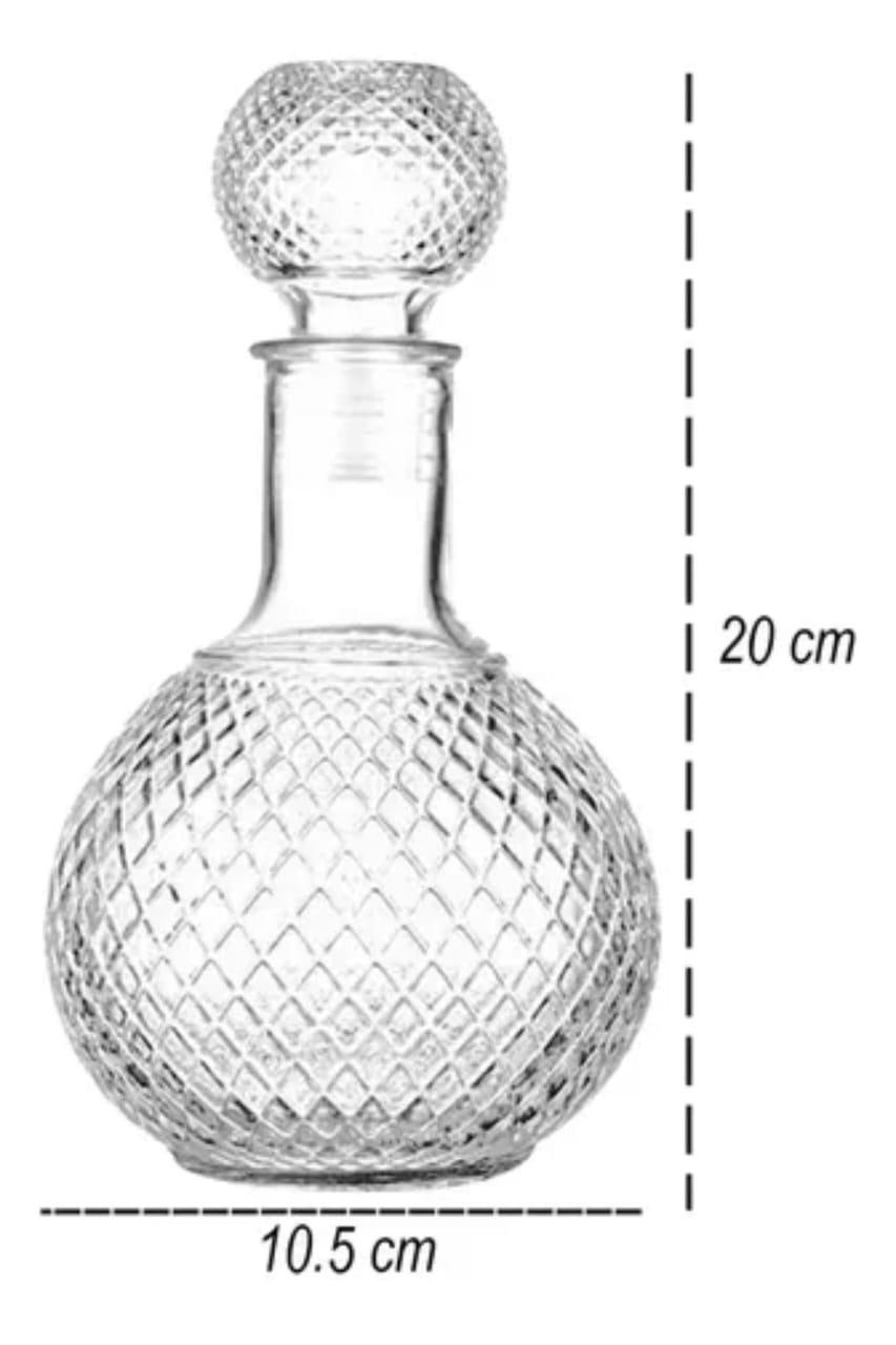 1L Thick glass whisky bottle with air tight Tot cork