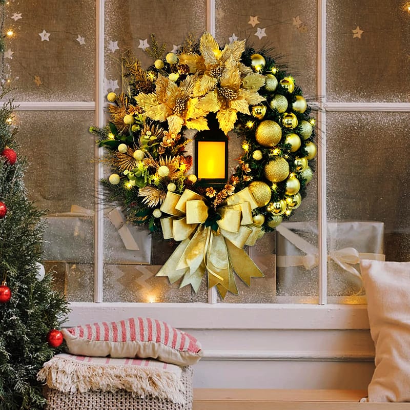 Christmas Wreath With Lamp