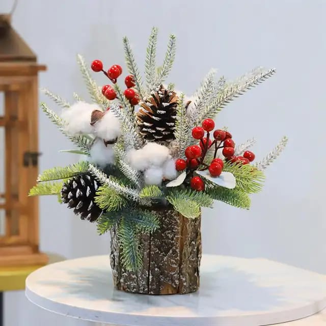 1Pcs Tabletop Exquisite Mini Christmas Tree Stump