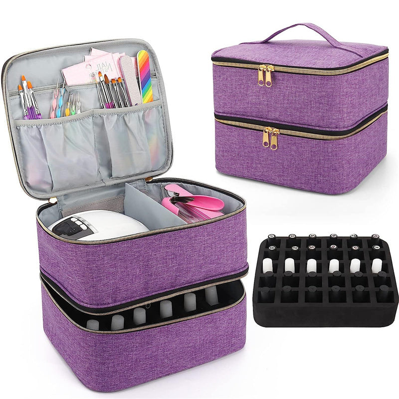 Nail polish travel organizer storage case