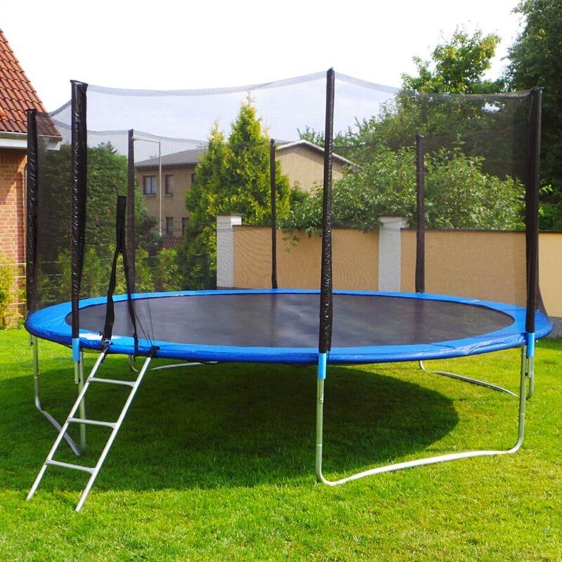 Trampoline Kids Bouncing Castle with Safety Enclosure with Netting and Ladder Edge Cover Jumping Mat