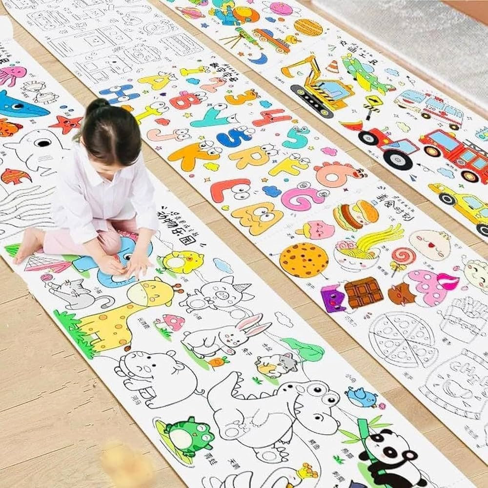 Children's Drawing Roll Coloring Paper 10m long for Kid Early Educational Birthday Party Gift