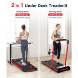 Under Desk Treadmill 2 in 1 Folding  Electric Walking Pad Running Treadmill Machine Portable for Home Gym Office Fitness Small Apartment Compact Lightweight