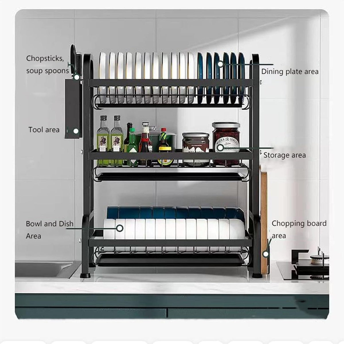 Rectangle Dish Rack Counter Buy 3 Tier Dish Racks for Kitchen Counter, Dish in Kenya | Homelux ...