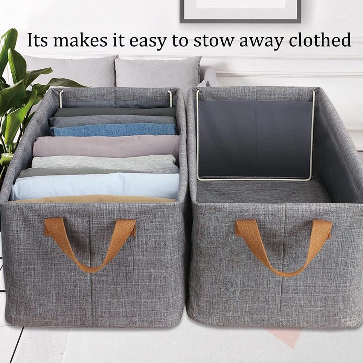 Foldable Wardrobe Clothes Organizer with Handle Closet Organizer Storage Box for Clothing, Pants, Jeans, T-Shirt