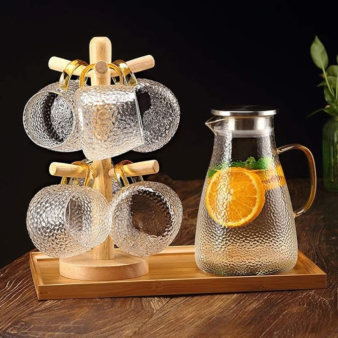 Glass Water Pitcher Water Jug Glass Carafe Glass Jug Set Transaprent Teapot