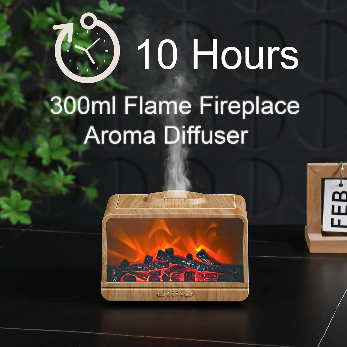 Essential Oil Diffuser 300ml Flame Fireplace Essential Oils Aromatherapy Diffuser Ultrasonic Original Cool Mist Humidifier