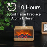 Essential Oil Diffuser 300ml Flame Fireplace Essential Oils Aromatherapy Diffuser Ultrasonic Original Cool Mist Humidifier