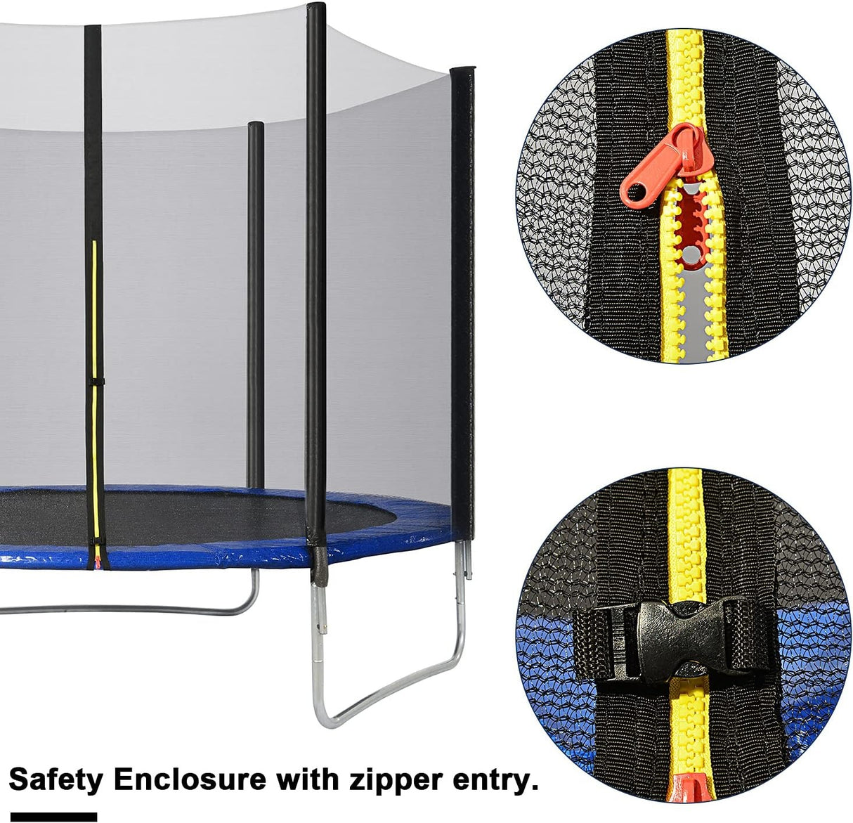 Trampoline 10FT Kids Trampoline with Safety Enclosure with Netting and Ladder Edge Cover Jumping Mat