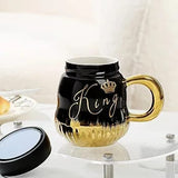 Gold Detail king/Queen mirror gift mugs