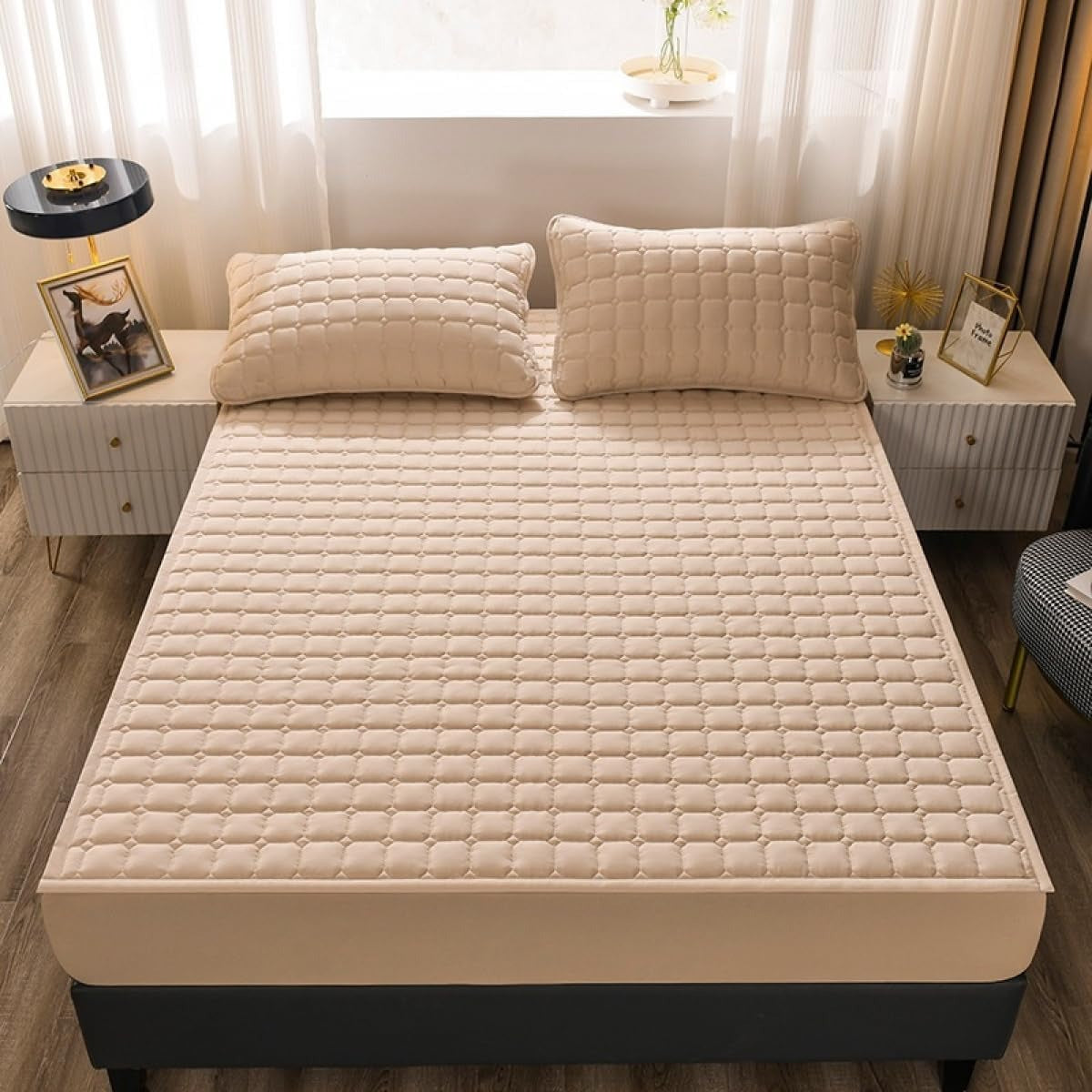 Quilted Fitted Mattress Pad Waterproof Mattress Protector