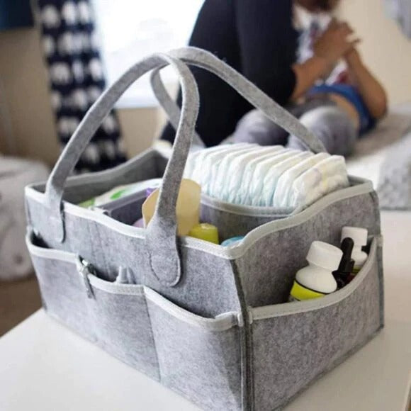 Baby Diaper Caddy Organizer Felt Storage Bag