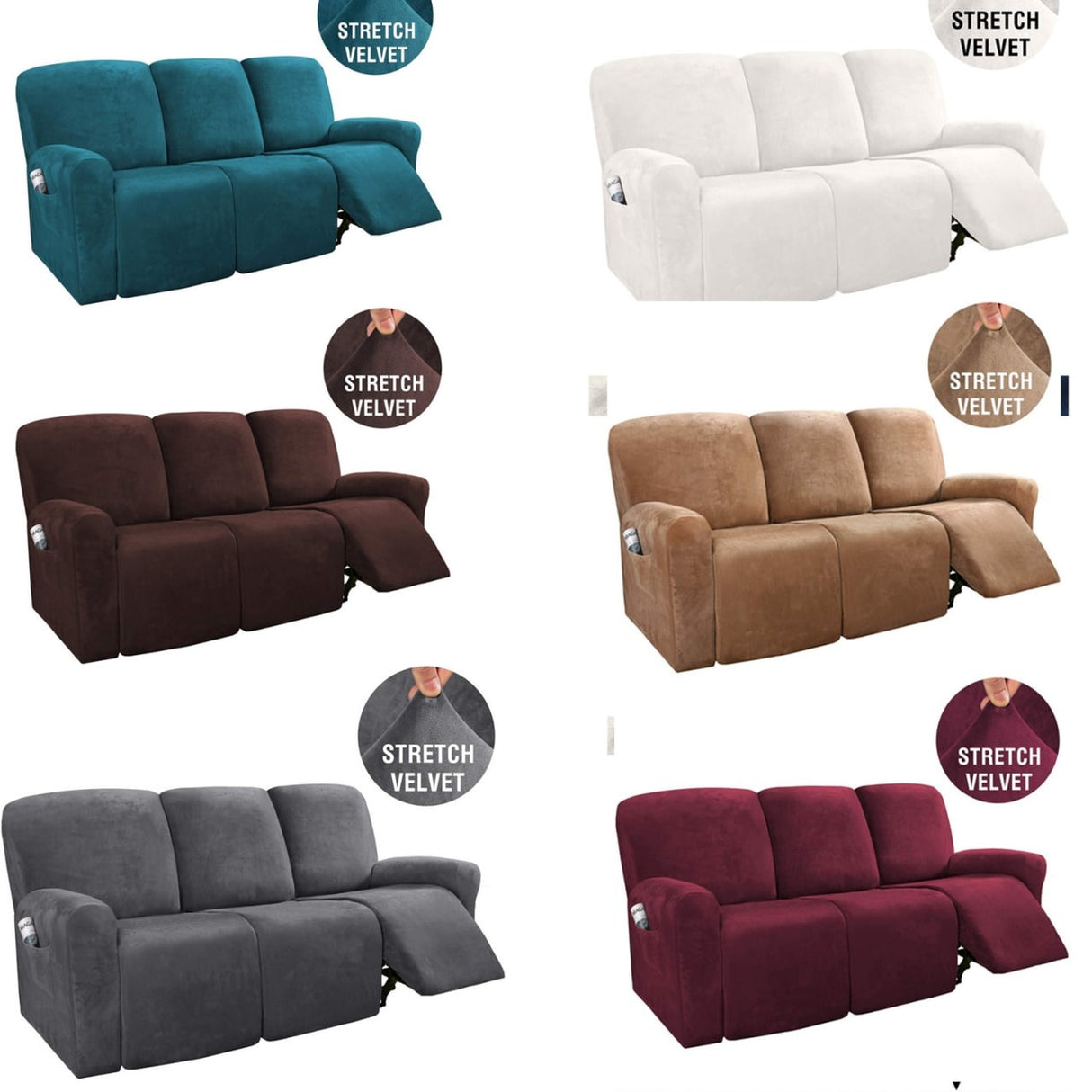 Recliner Sofa Covers Velvet Stretch Reclining Couch Covers