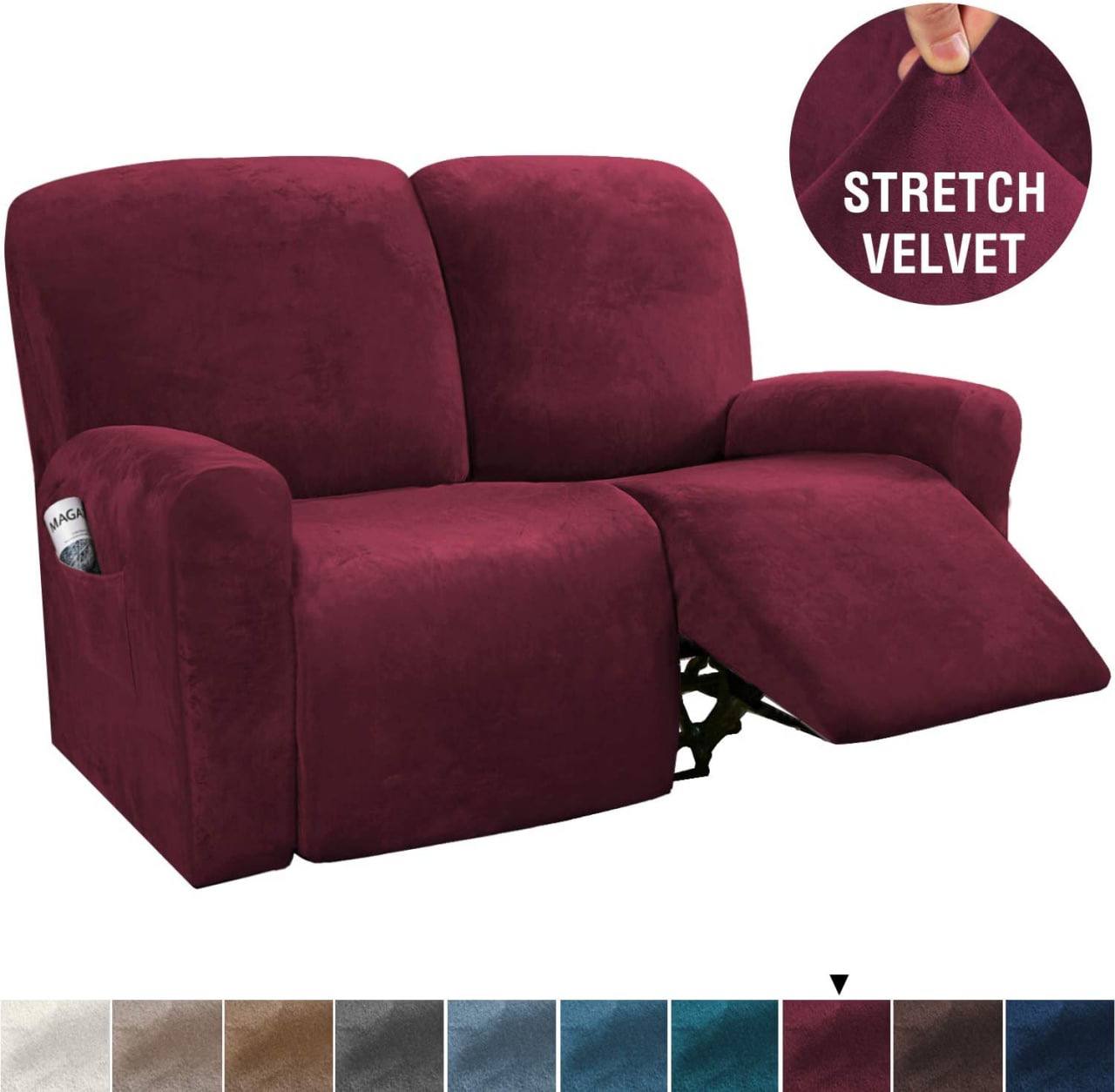 Recliner Sofa Covers Velvet Stretch Reclining Couch Covers