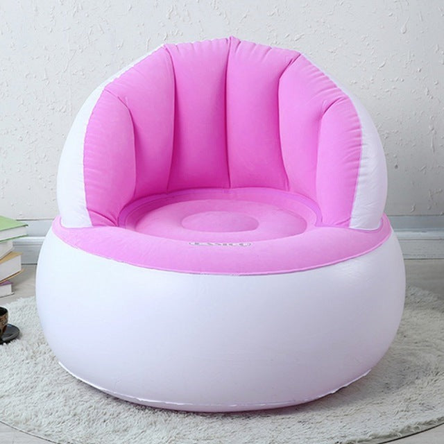 Comfortable Chair Pouf with Backrest,Inflatable Chair Sofa Cushion for Kids,Portable,Single Flocked Lightweight Camping Relaxing Seat