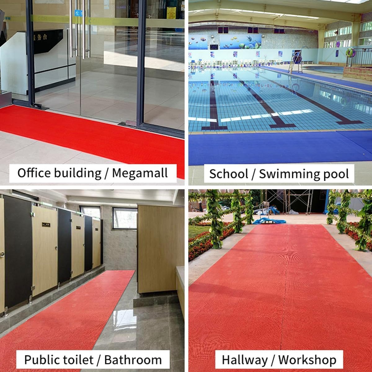 Rubber Mat PVC Non Slip Durable Floor Mat Heavy Duty Matt with Drainag ...