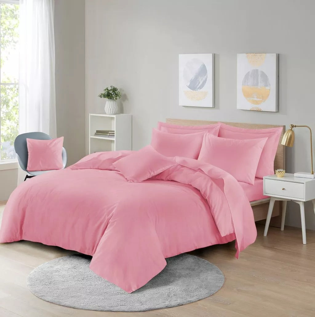 Plain Duvet Cover With Pillow Case Bedding Set