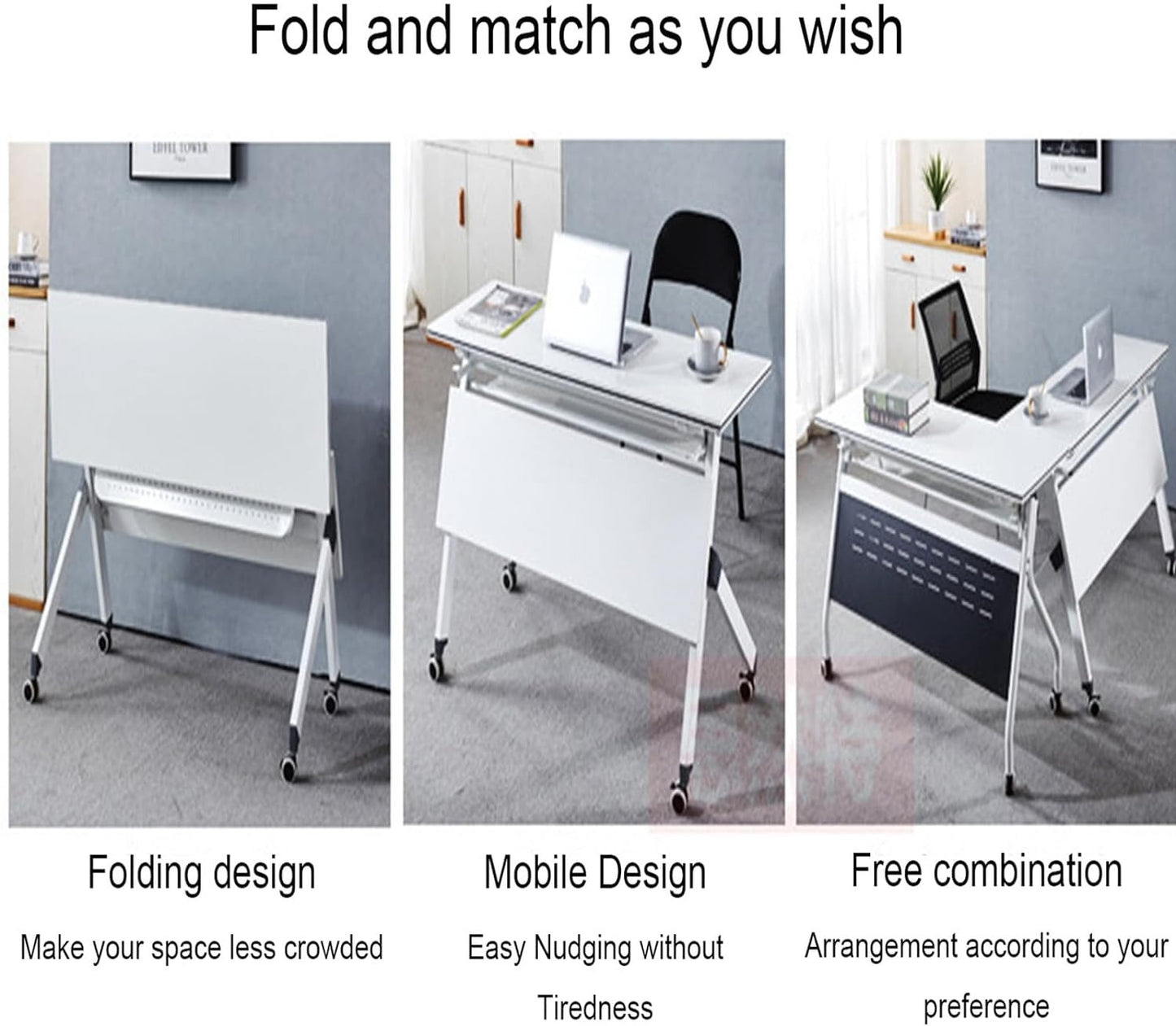 Foldable Movable Study Desk Table laptop stand With Wheels – Homelux Kenya