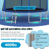 Trampoline with Enclosure Net & Safety Pad Kids Adults Jumping Mat (12 Feet)