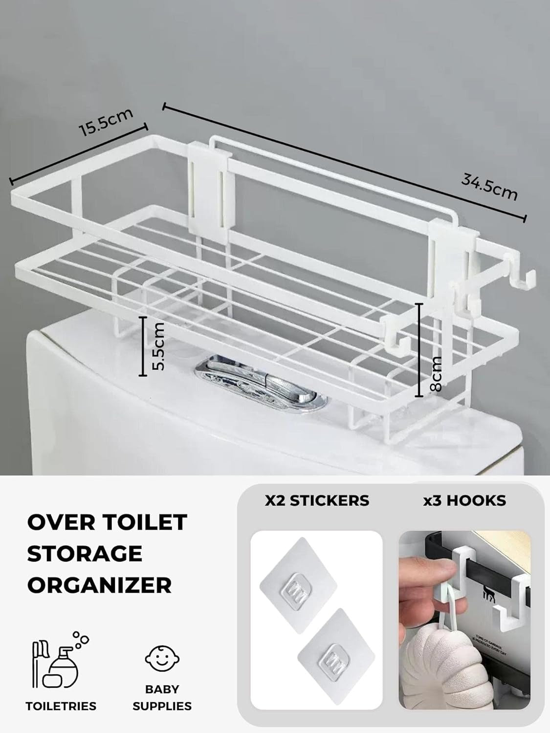 Bathroom Shelf On The Toilet Organizer Toilet Racks Single Layer ...