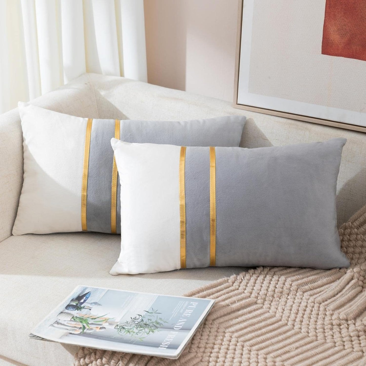 Velvet Decorative Lumbar Cushion Covers
