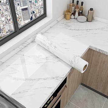 Marble Contact Paper Peel and Stick Wallpaper Contact Paper for Countertops 50*600cm